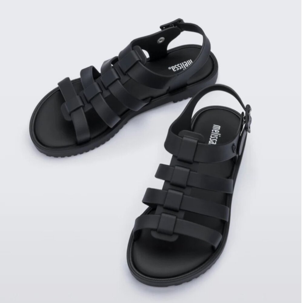 Melissa Flox Black Jelly Gladiator Sandals | Women’s 6 | NWOT | Vacation Ready